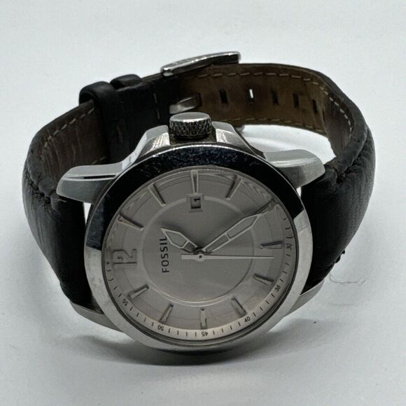 Fossil PR5427 Men's Black Leather Analog Dial Quartz Genuine Wrist Watch AEA356 - Picture 5 of 11